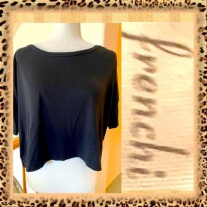 “Frenchi” Black Cropped T-Shirt